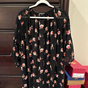 Express Floral beach cover-up